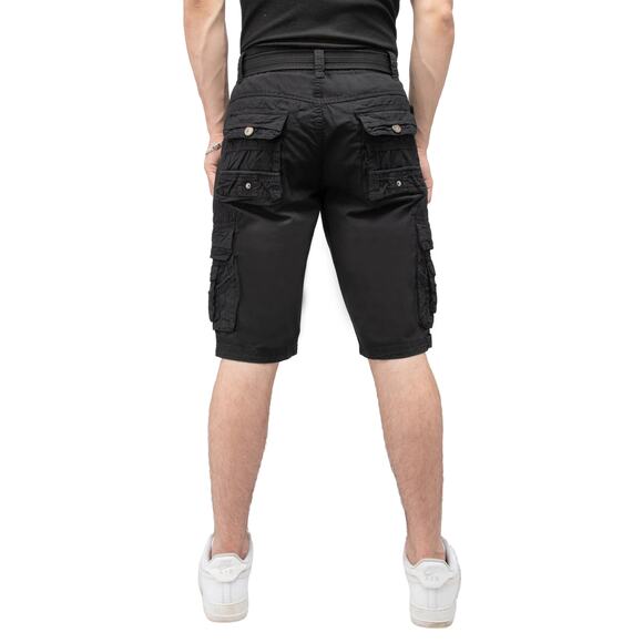 X-RAY Men's Belted Snap Detail Cargo Shorts Black, Size 44 - Picture 2 of 6
